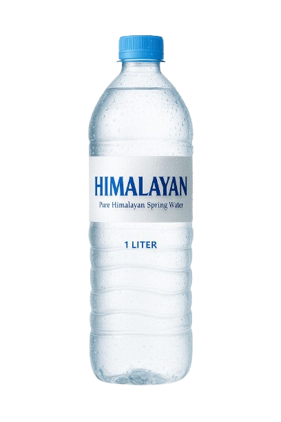 Front view of Himalayan 1 litre bottle