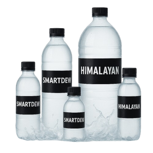 Smartdew Premium Mineral Water Bottle range in different sizes for pure hydration in India