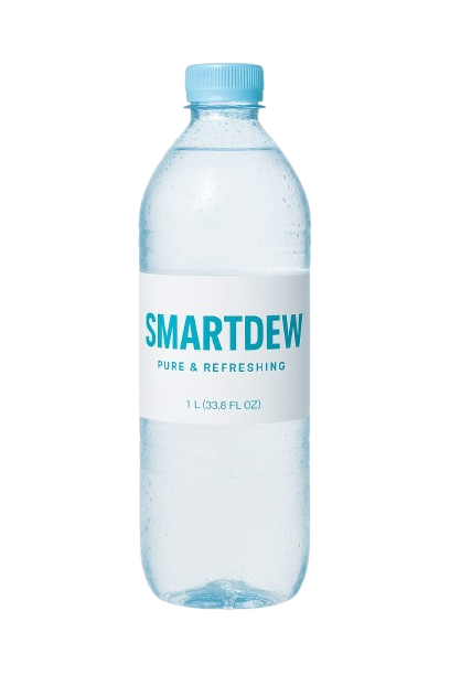 Smartdew 1 litre water bottle on white background