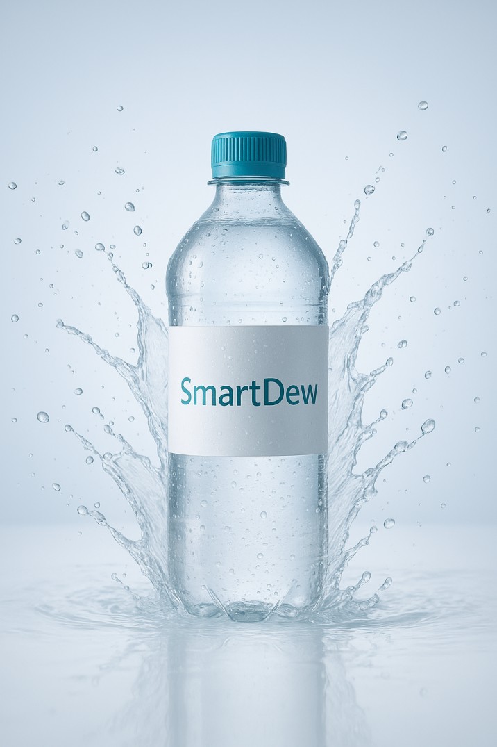SmartDew water bottle showcasing clarity and elegance